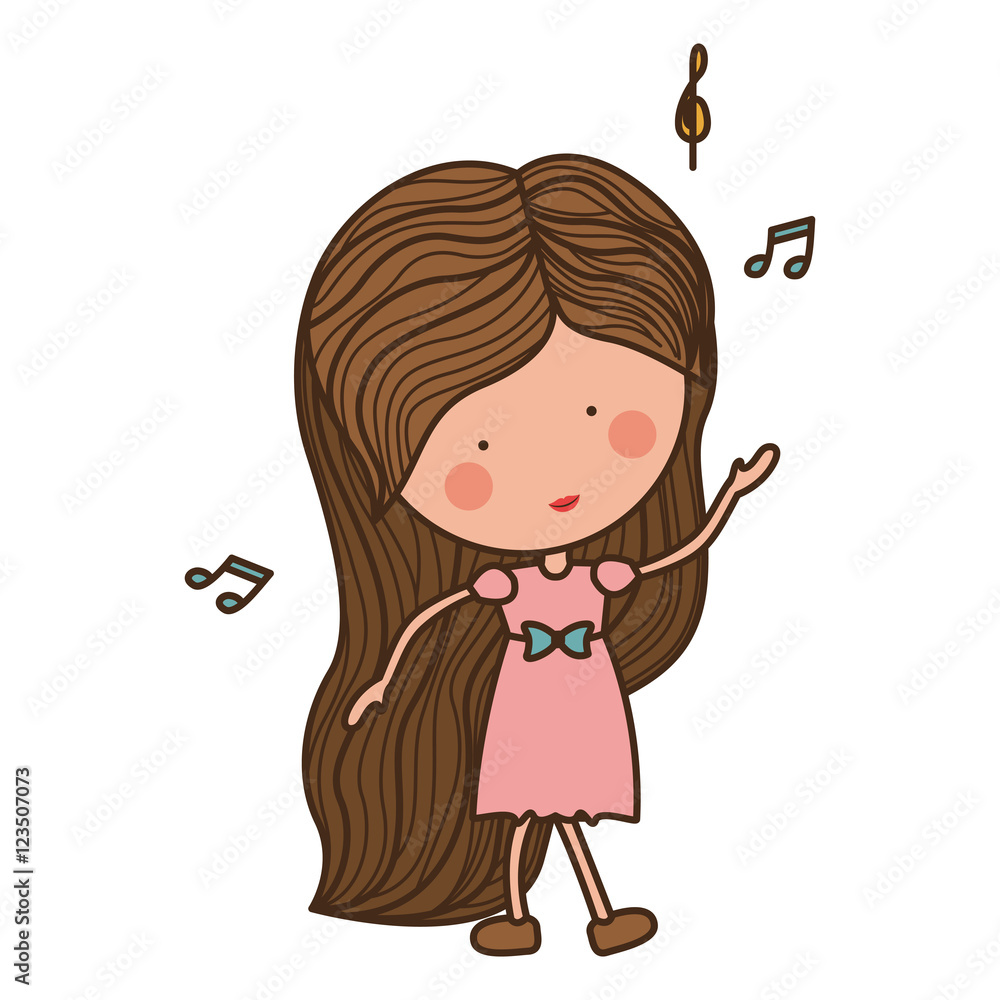 woman dancing with musical notes vector illustration woman dancing with musical notes vector illustration