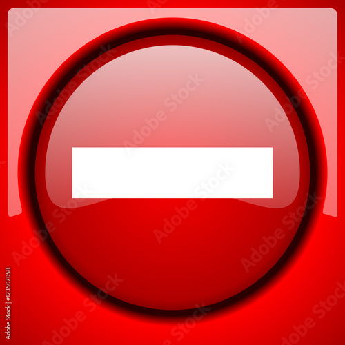 Free Download minus red icon plastic glossy button - GFXLoad