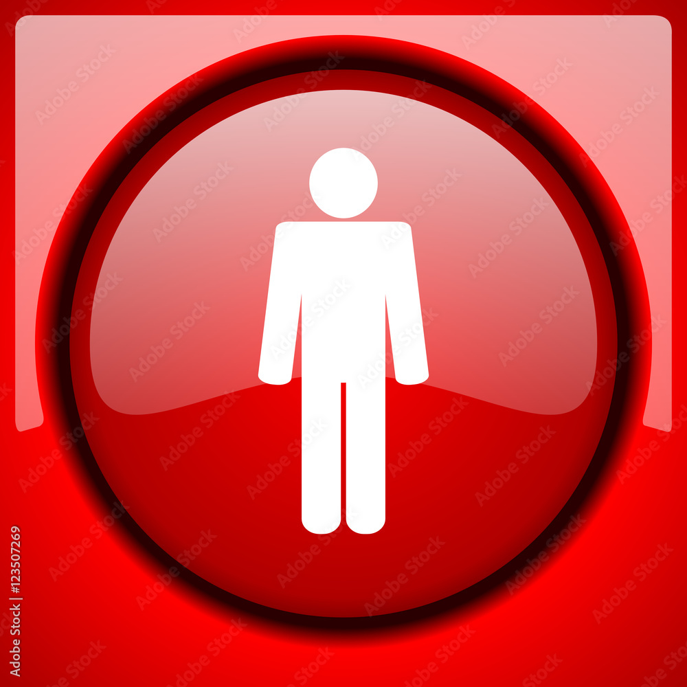 male red icon plastic glossy button male red icon plastic glossy button