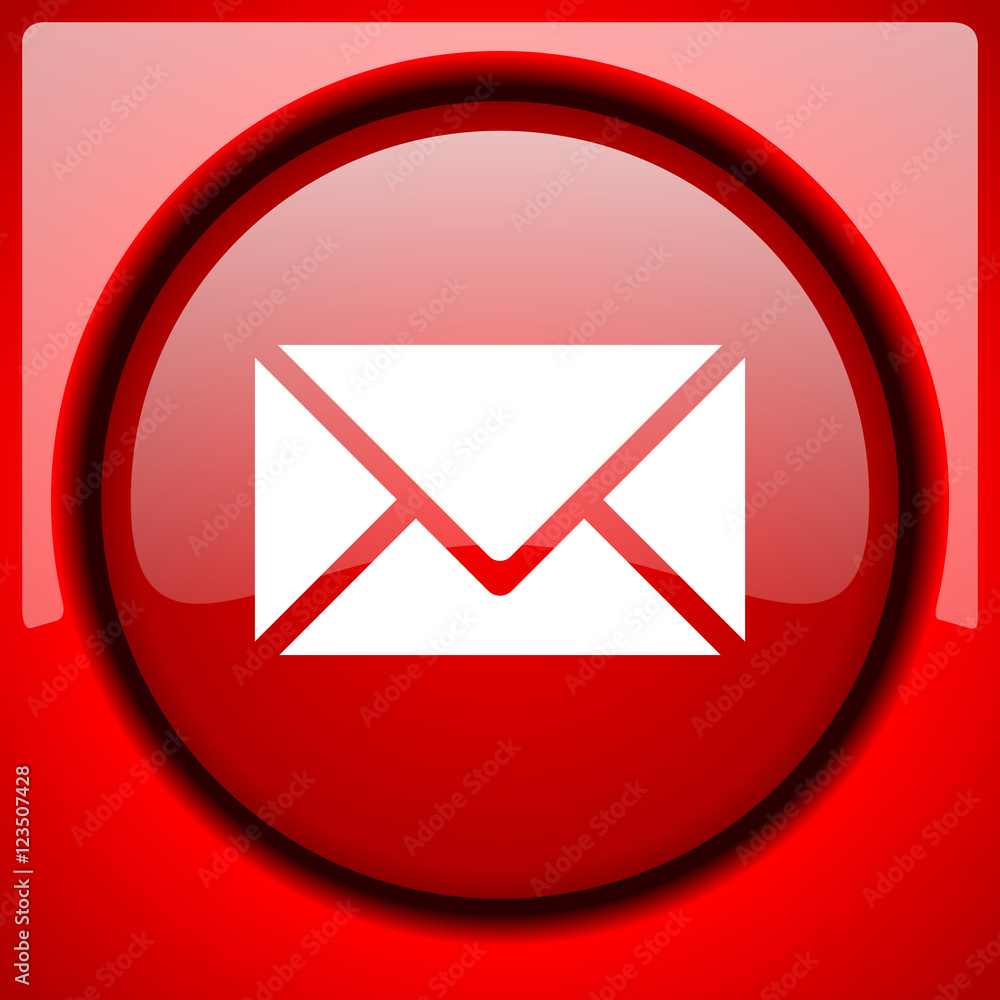 email red icon plastic glossy button email red icon plastic glossy button