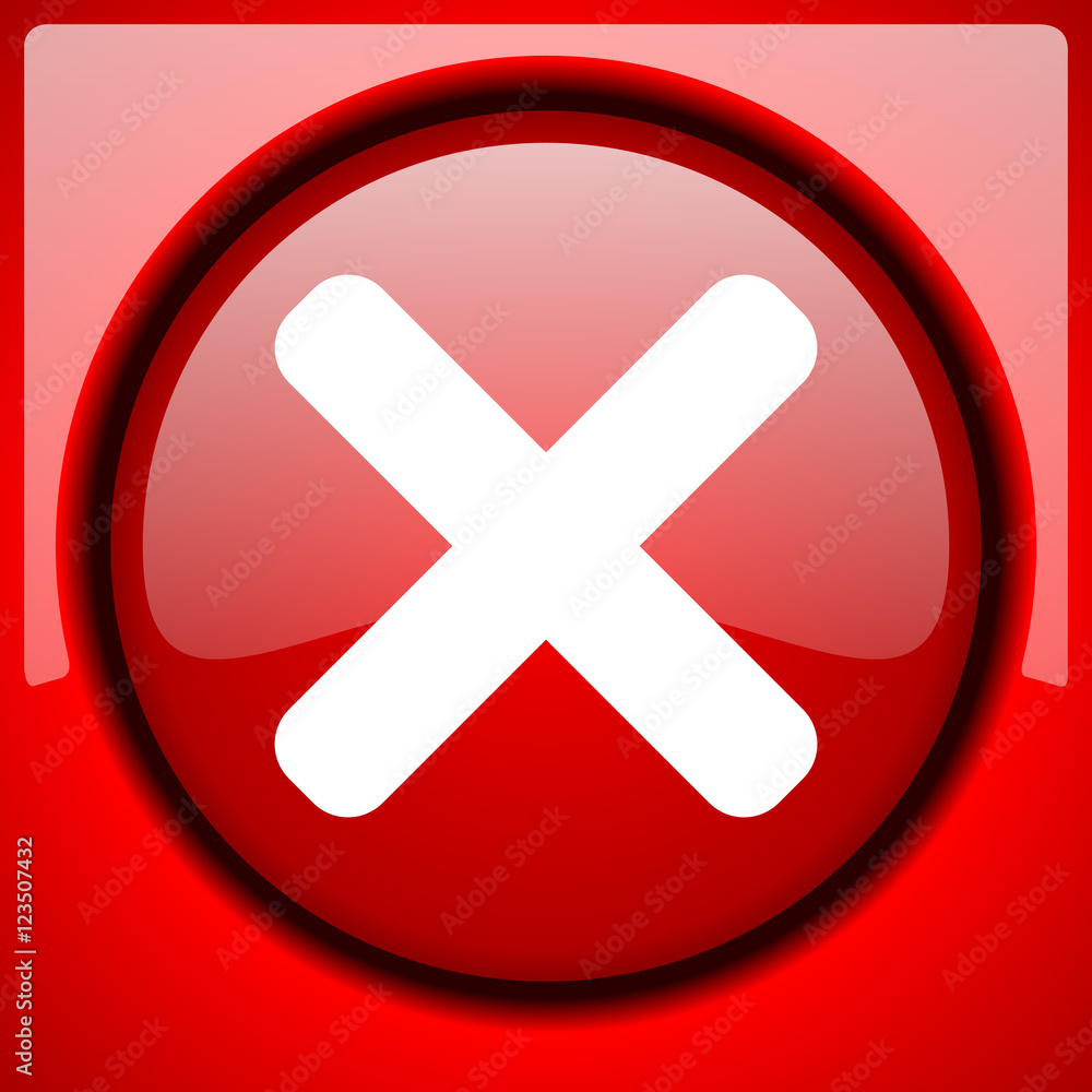 cancel red icon plastic glossy button cancel red icon plastic glossy button