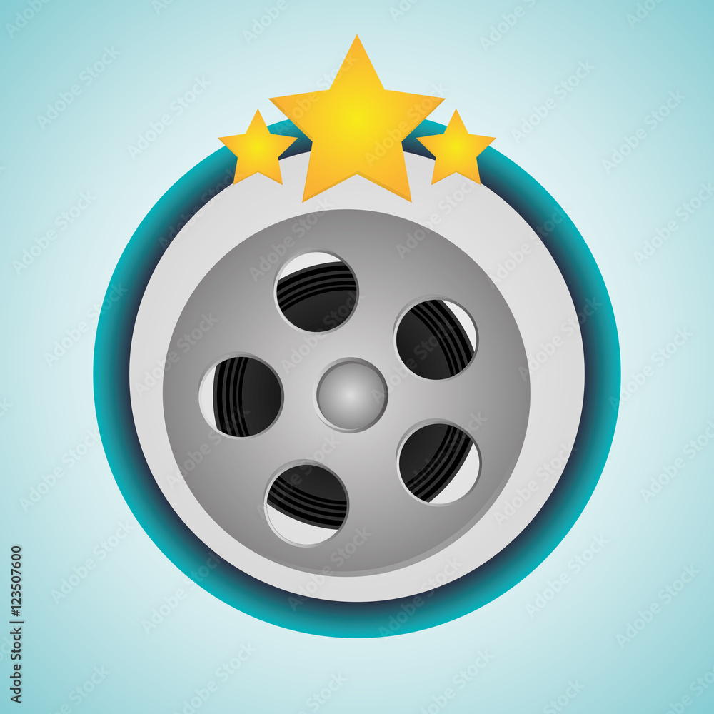 Film reel icon. Cinema movie video film and entertainment theme. Colorful design. Vector illustration Film reel icon. Cinema movie video film and entertainment theme. Colorful design. Vector illustration