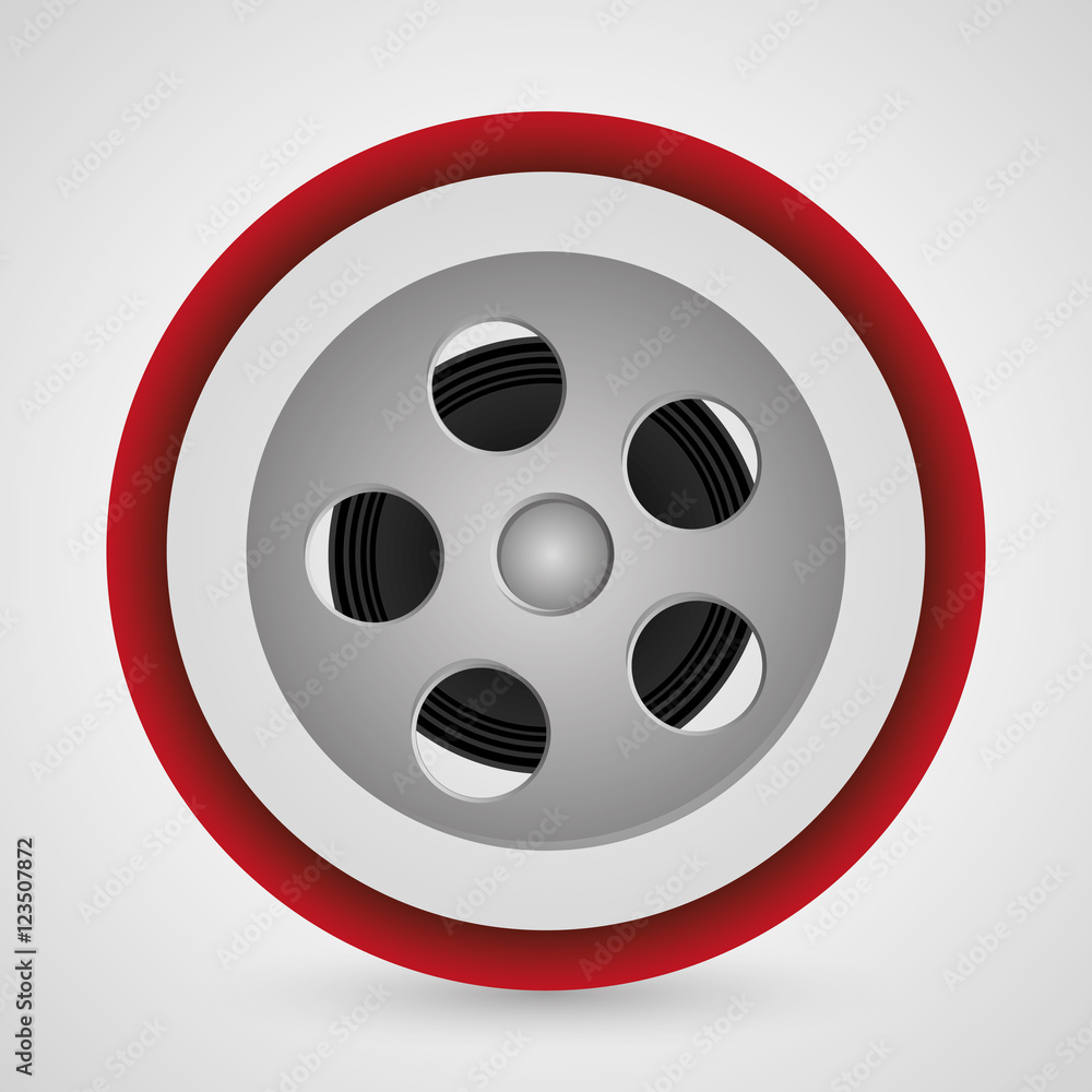 Film reel icon. Cinema movie video film and entertainment theme. Colorful design. Vector illustration Film reel icon. Cinema movie video film and entertainment theme. Colorful design. Vector illustration