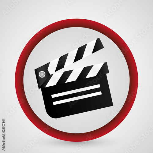 Clapboard icon. Cinema movie video film and entertainment theme. Colorful design. Vector illustration
