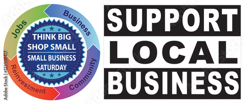 Small Business Saturday - Think Big Shop Small - Support Local Business (white)