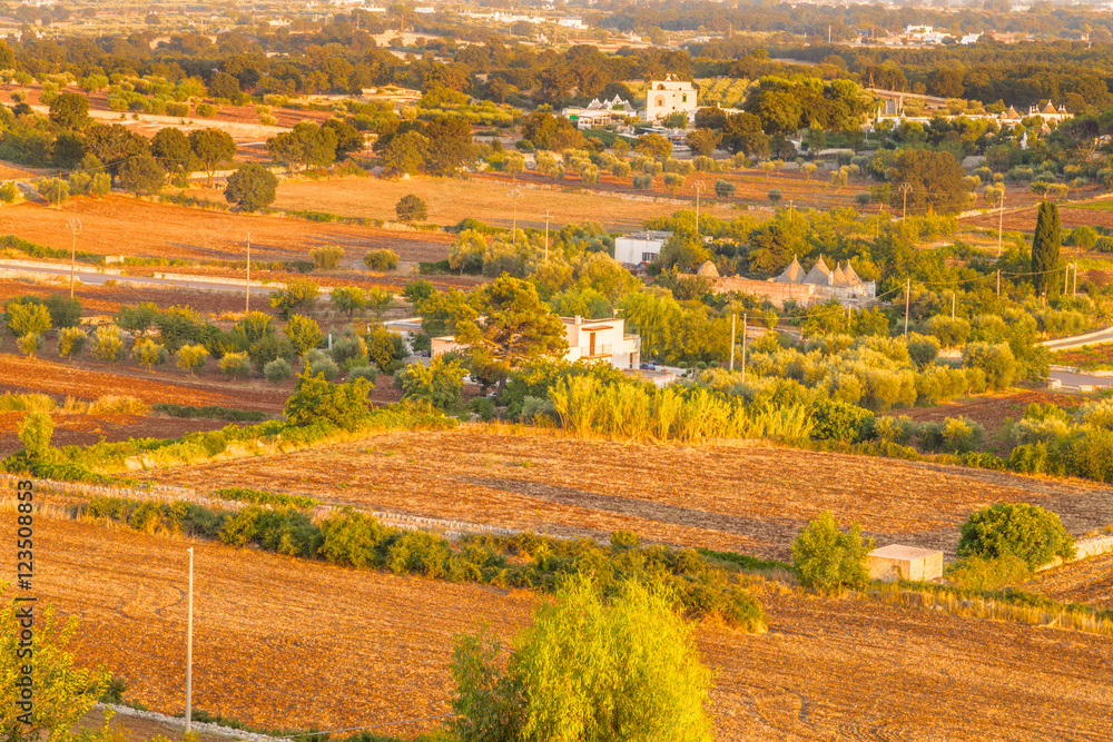 cultivated fields in the Itria Valley in Puglia