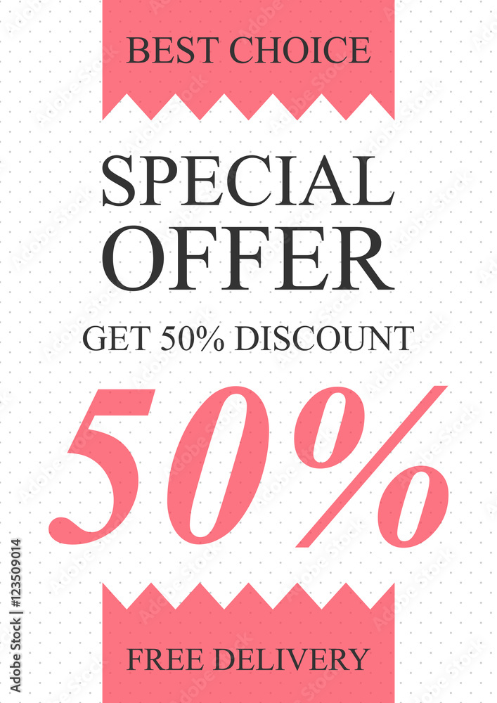 Vector Special Offer banner for online stores, websites, retail posters, social media ads. Creative banner layout for m-commerce, mobile applications, e-mail promotions