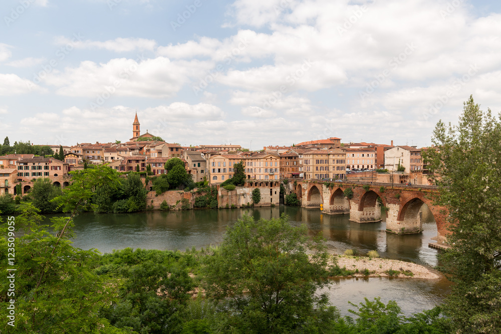 The village of Albi, France on a spring day. 