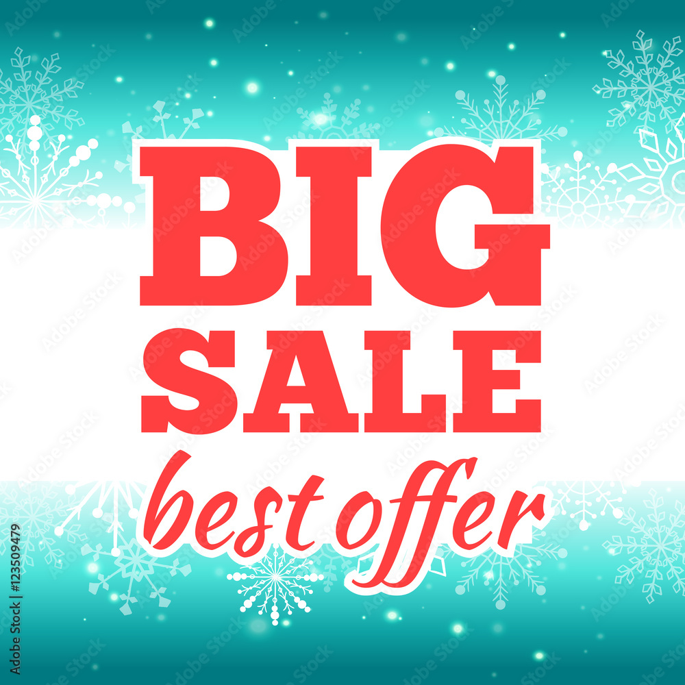 Fototapeta premium Winter sale poster. Vector illustration.