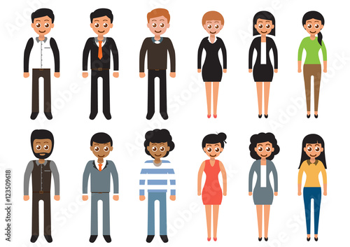 International young people character and couples collection ; vector illustration