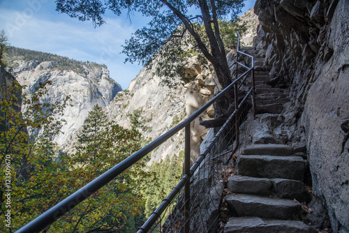 stairs of mist trail, yosemite photo