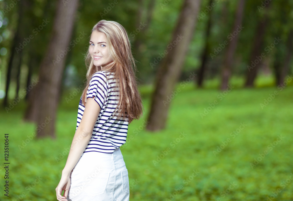 Teenagers Lifestyle Concepts. Portrait of Smiling Blond Caucasian Teen Girl Teenagers Lifestyle Concepts. Portrait of Smiling Blond Caucasian Teen Girl