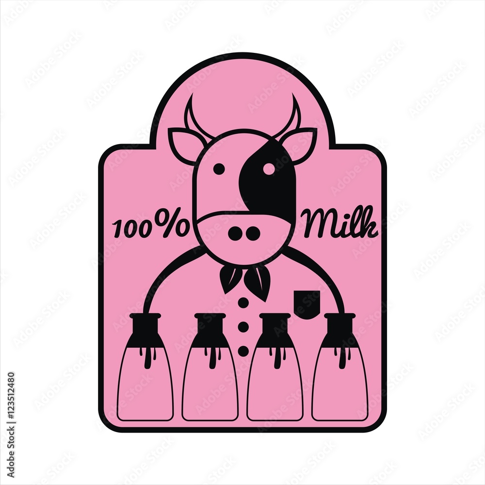 Fresh Milk Cow Icon Stock Vector | Adobe Stock