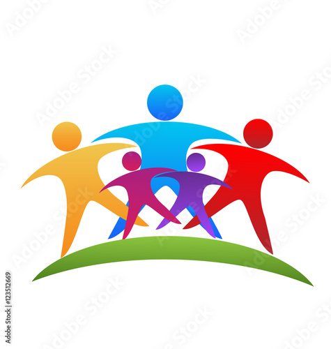Happy family people logo
