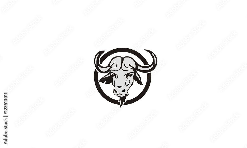 Stylized silhouette of a buffalo. Artistic creative idea. Animals logo design template. Vector illustration Stylized silhouette of a buffalo. Artistic creative idea. Animals logo design template. Vector illustration