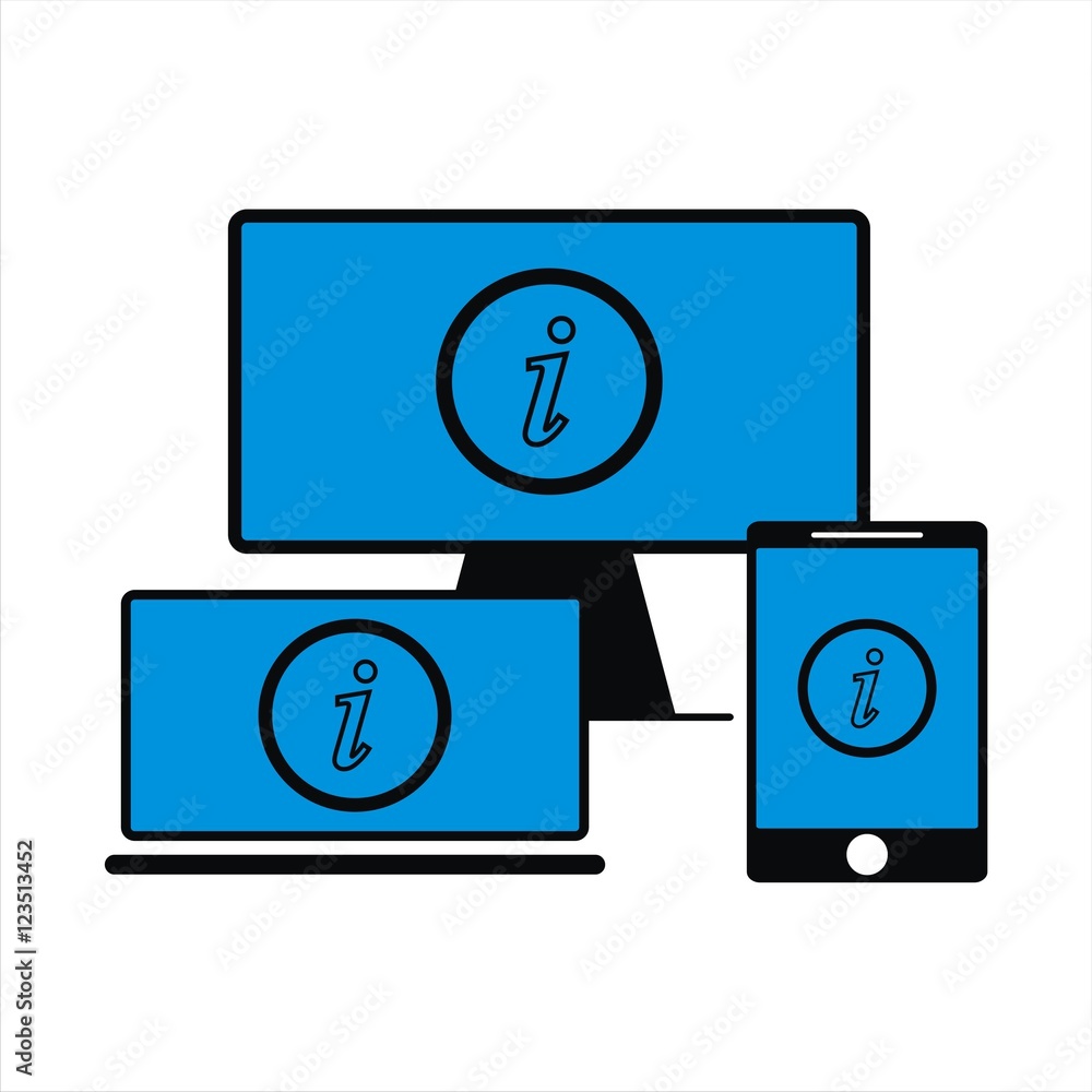 computer screen icon with information symbol computer screen icon with information symbol