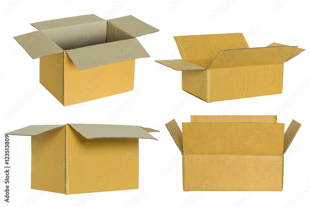 set of cardboard box isolated on white set of cardboard box isolated on white
