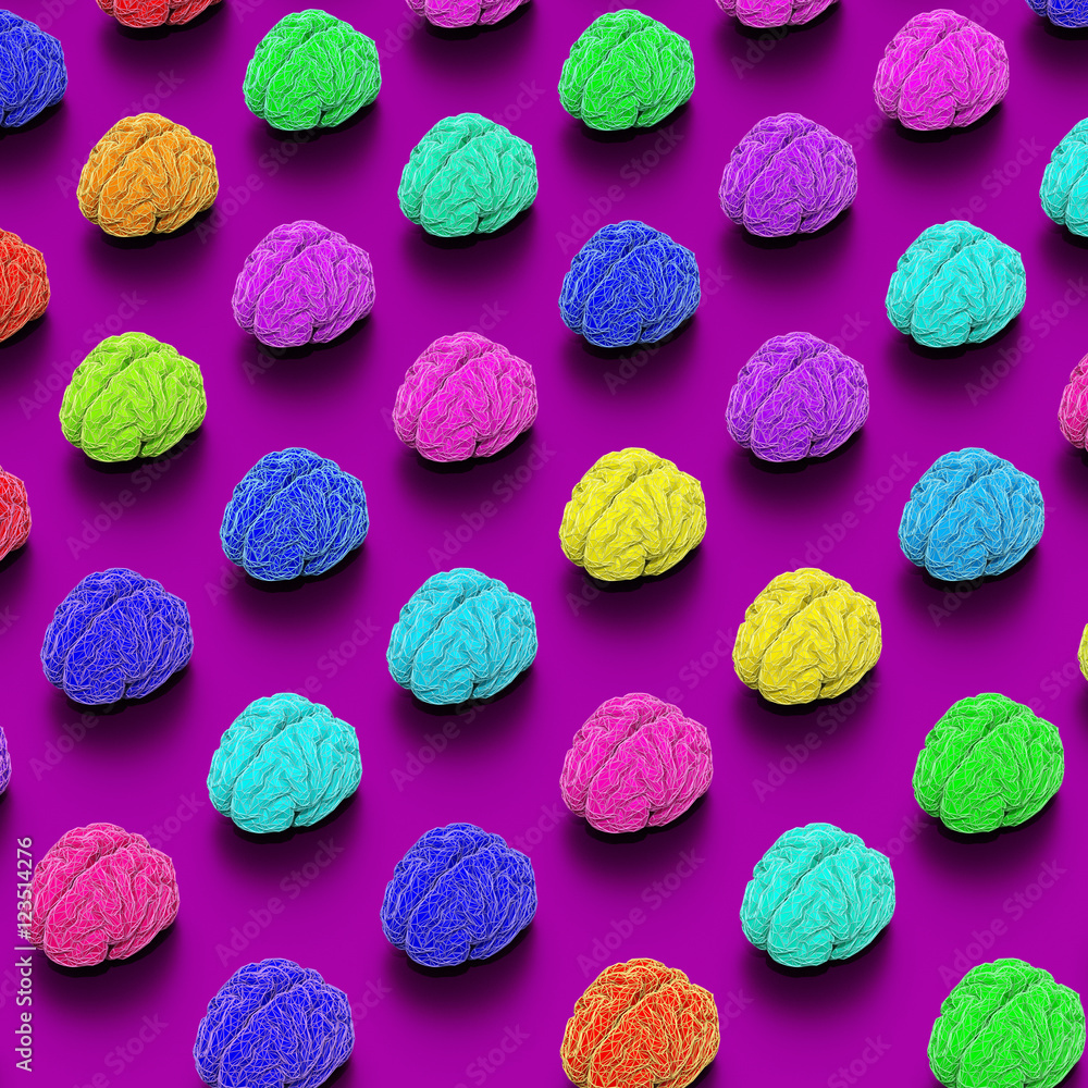 Low polygonal style brains pattern illustration
