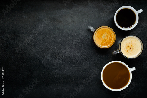 Different Coffee Types with Copy Space photo