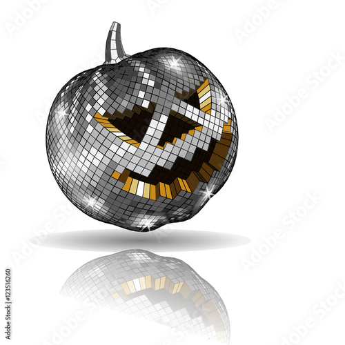 Halloween disco ball on white