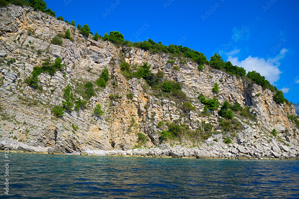 The sea and the coastline, Budva, Montenegro, Adriatic Sea, Medi