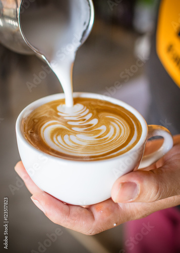 latte art in cafe