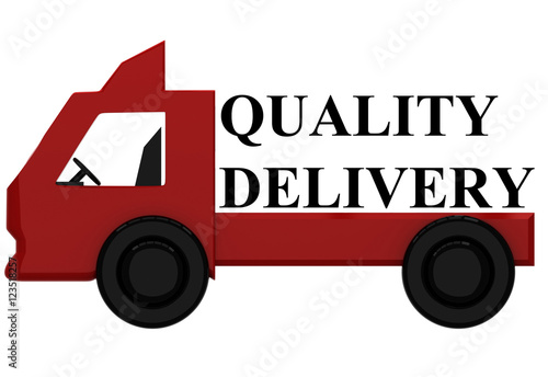 Delivery truck on a white background