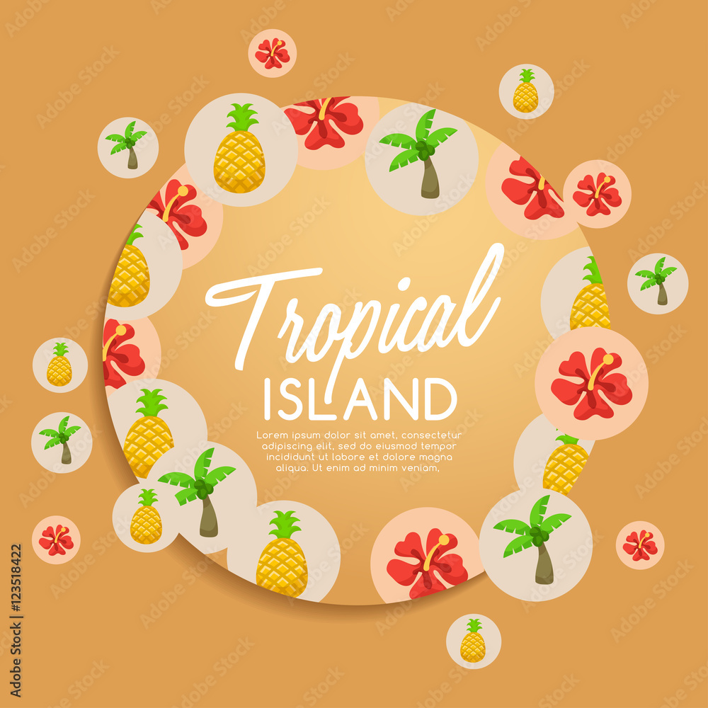 Tropical Island : island Elements : Vector Illustration Tropical Island : island Elements : Vector Illustration