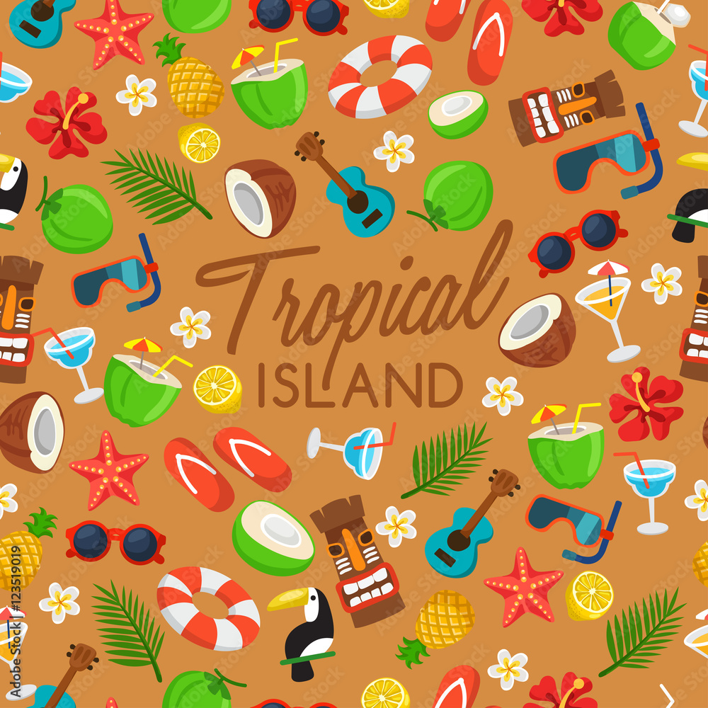 Tropical Island : island Elements : Vector Illustration Tropical Island : island Elements : Vector Illustration