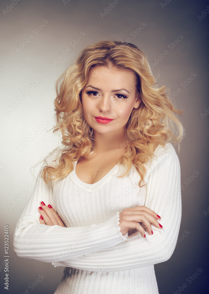 Portrait of a young blonde girl with long hair Portrait of a young blonde girl with long hair