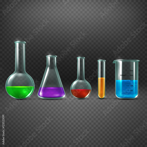 Chemical laboratory with chemicals in test tube equipments vector illustration