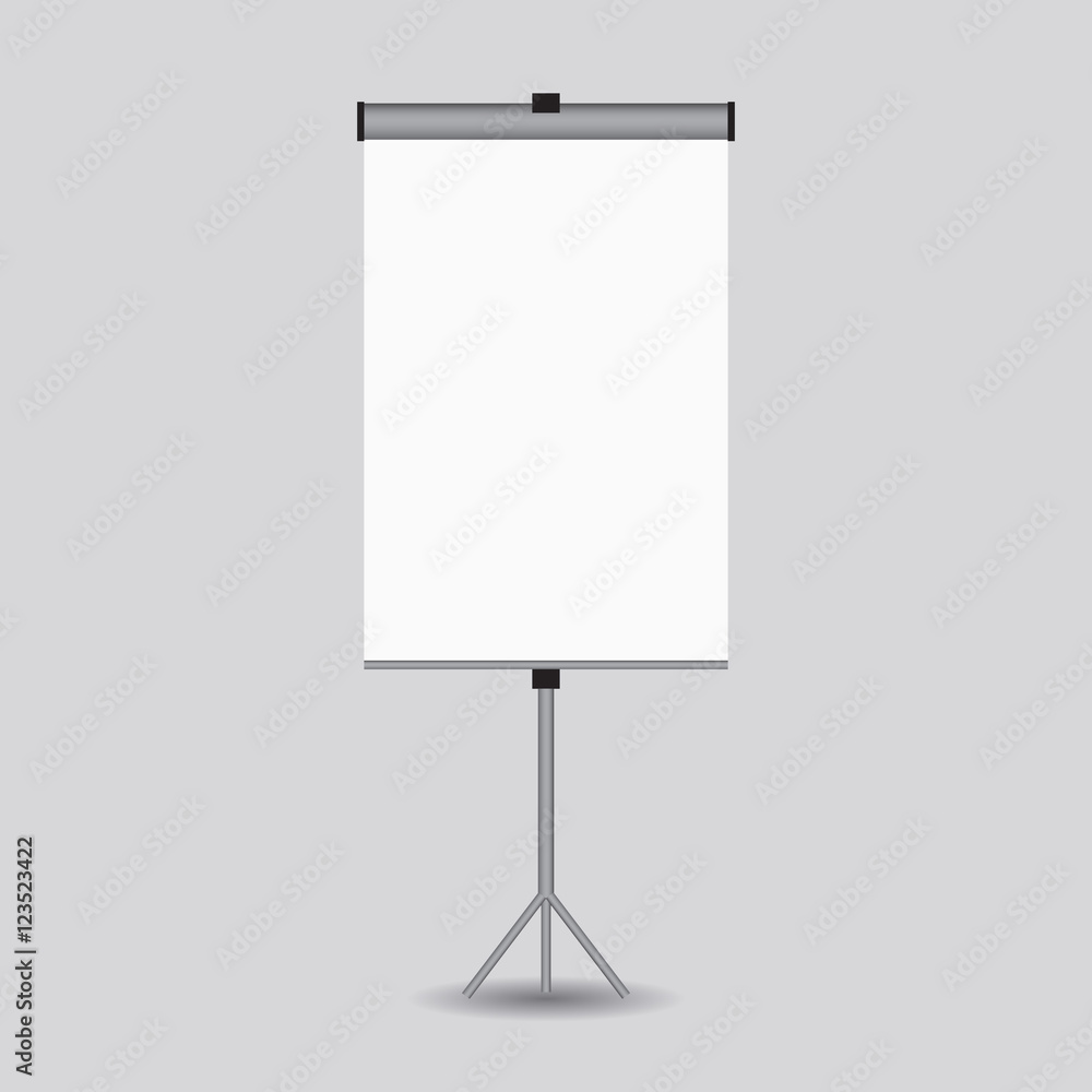 Blank paper poster on white wall. Vector eps-10. Blank paper poster on white wall. Vector eps-10.