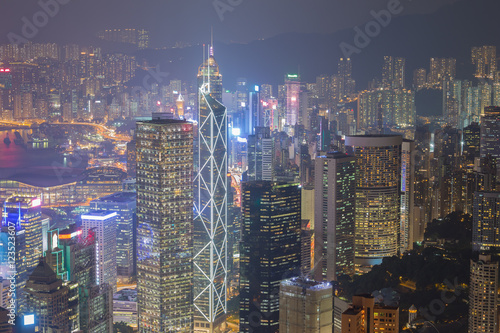 Canvas Print Hong Kong city at night