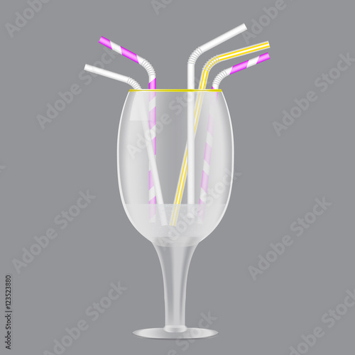 Colorful drinking straws vector set