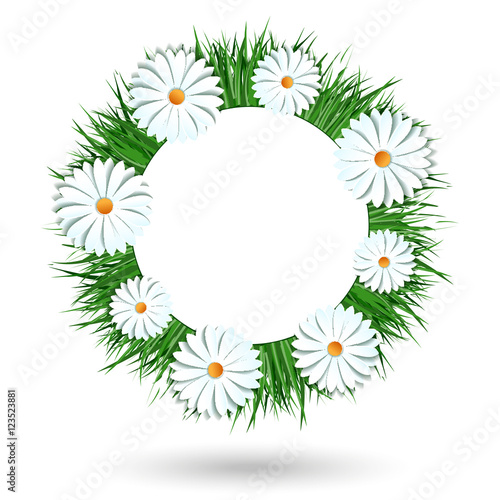 Camomile wreath vector icon isolated on white background