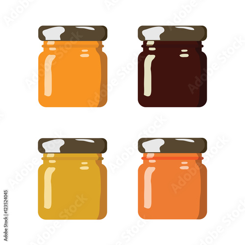 Glass jar with jam, configure or honey