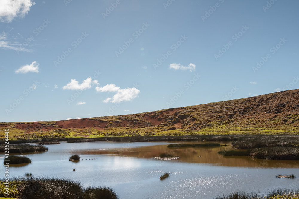 Rano Raraku volcano crater