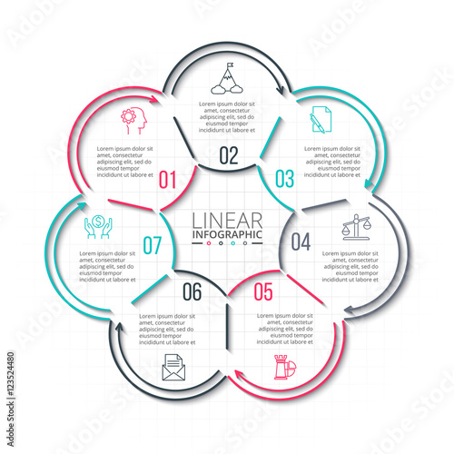 Thin line flat element for infographic.