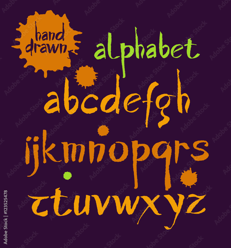 Vector Acrylic Brush Style Hand Drawn Alphabet Font Vector Acrylic Brush Style Hand Drawn Alphabet Font