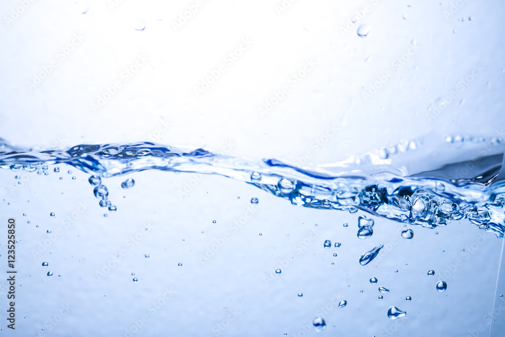 Closeup water wave and air bubbles in water. Closeup water wave and air bubbles in water.