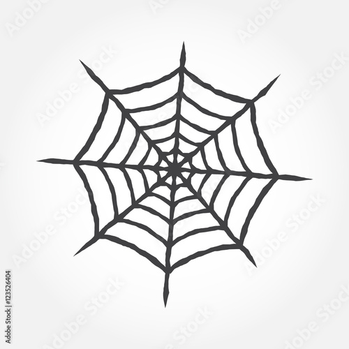 Halloween cobweb outline icon.