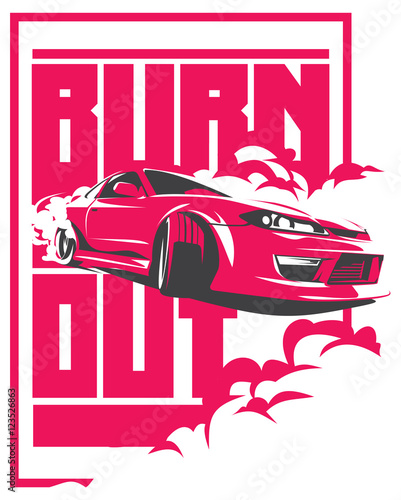 Burnout car, Japanese drift sport, JDM,