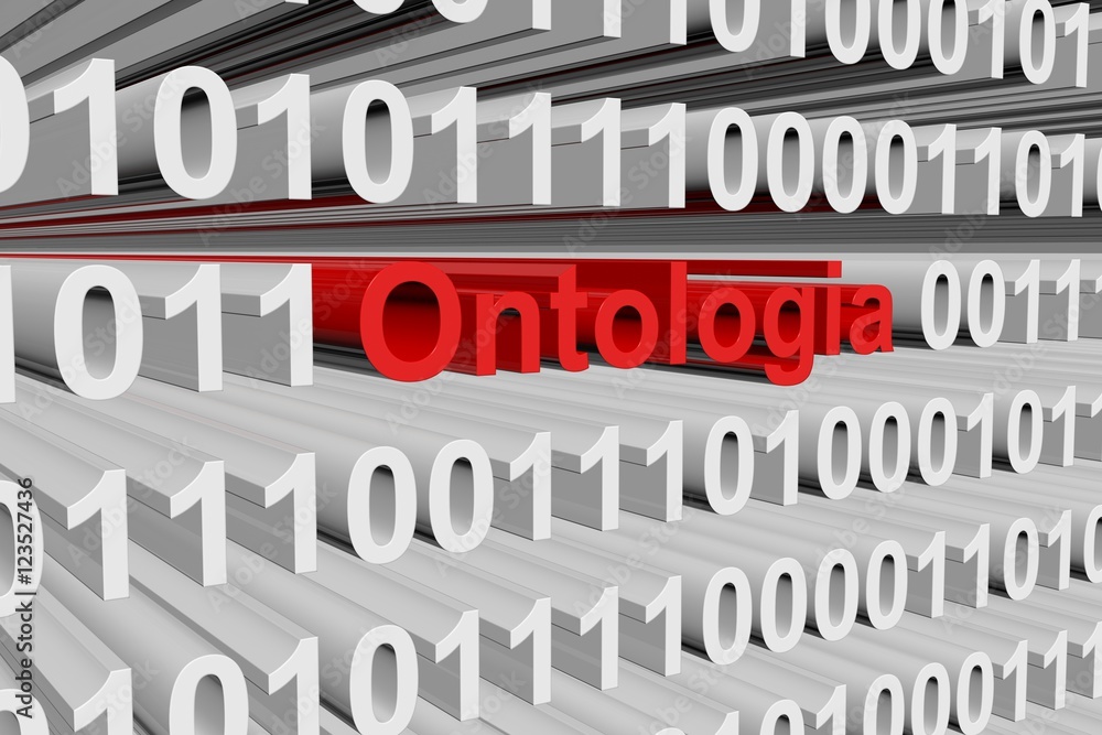 ontologia in the form of binary code, 3D illustration