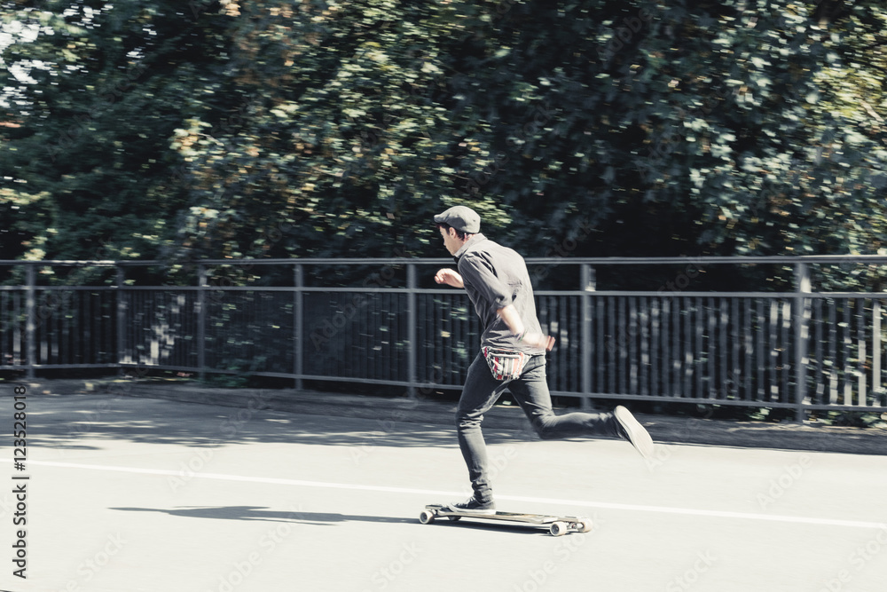 Young man skateboarding Young man skateboarding