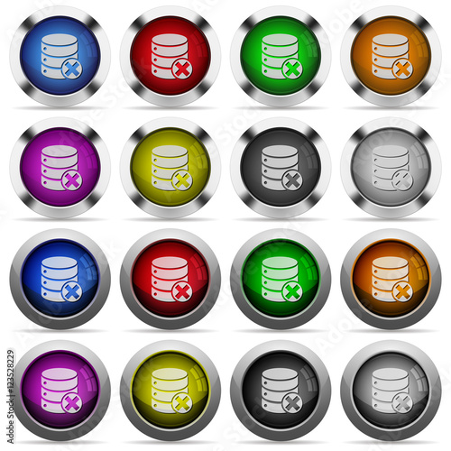 Database cancel glossy button set