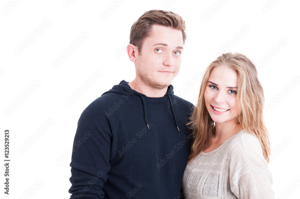 Portrait of man and woman being a handsome couple Portrait of man and woman being a handsome couple