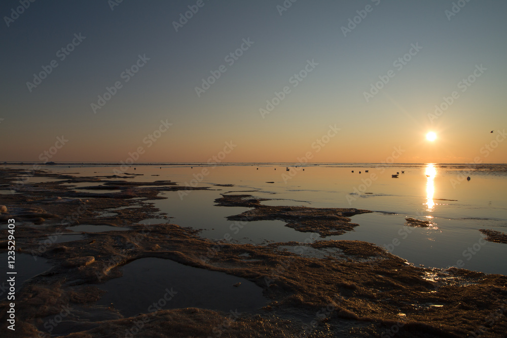 Sunset At Beach In Blavand / Denmark Sunset At Beach In Blavand / Denmark