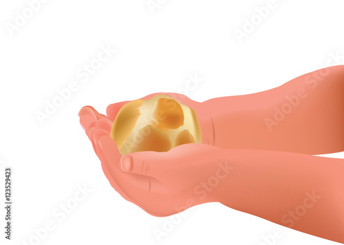 mani di bambino pane