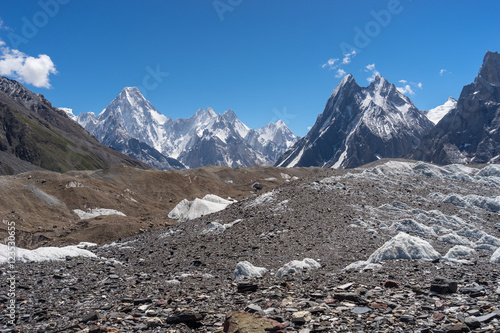 Gasherbrum massif and Mitre peak mountain, K2 trek photo