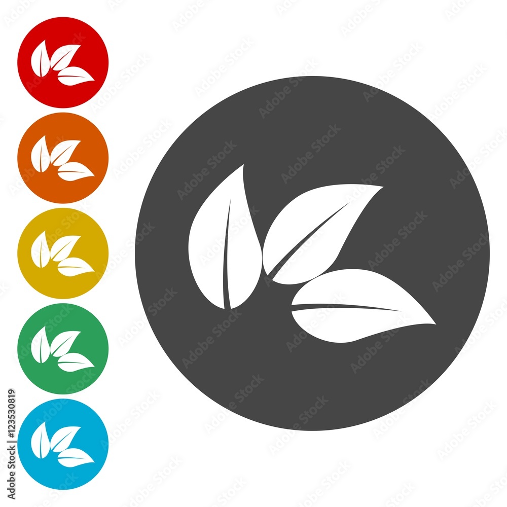 Icon leaf on circle Icon leaf on circle